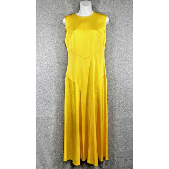 Jason Wu Dress Womens 6 Yellow Lemon Sleeveless‎ Maxi Fit Flare Formal Elegant - Picture 3 of 16